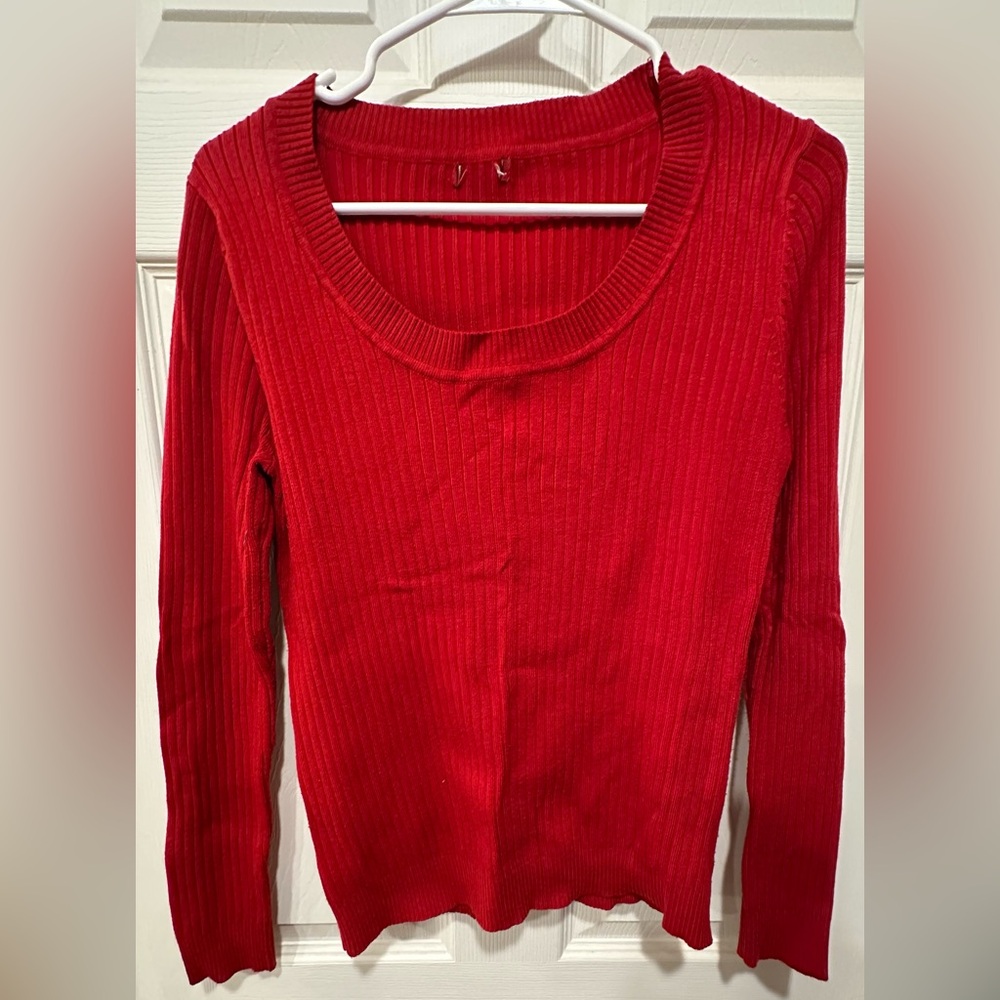 Merona-target- red pull over sweater